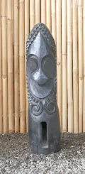 Tiki Polynesische Statue aus Kokosnussholz, ca. 80cm hoch, Farbe schwarz 